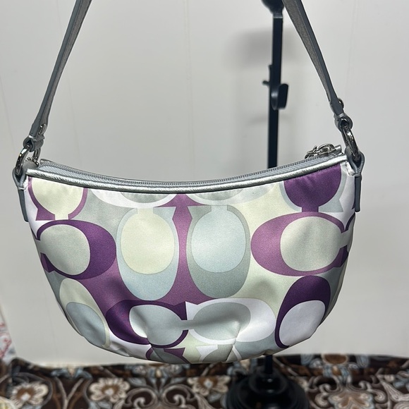 Coach purple & silver Coach Logo Bag EUC - Picture 5 of 12
